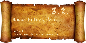 Baucz Krisztián névjegykártya